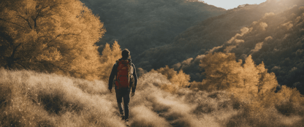 A man backpacking, eco tourism, ethical travel