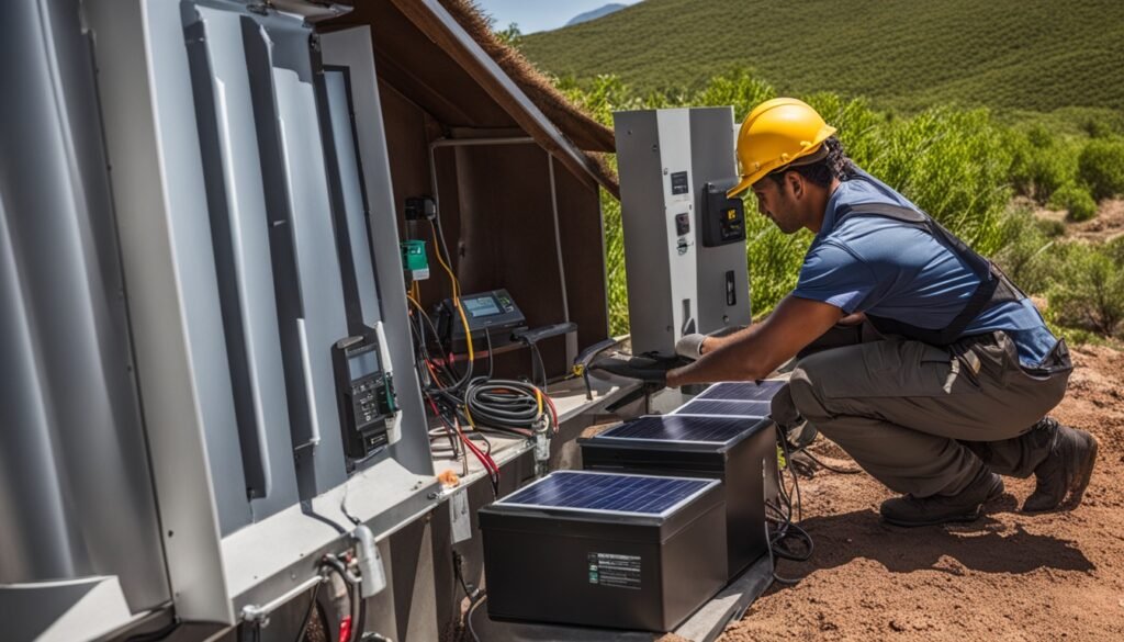 off-grid solar battery system maintenance